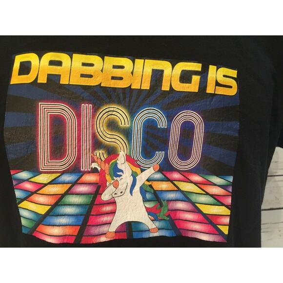 Dabbing is Disco Dab Dance Move Floor Rainbow Unicorn Statement Celebration - Picture 1 of 5